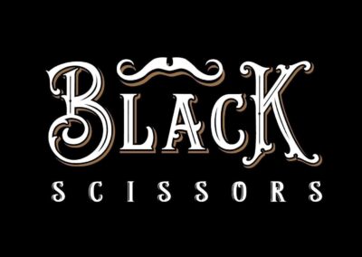Black Scissors Men Salon